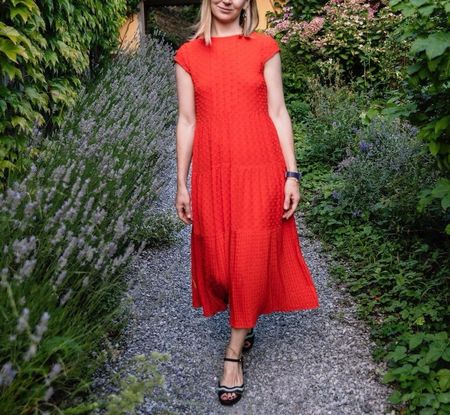 Gorgeous red Maje midi dress, size 2