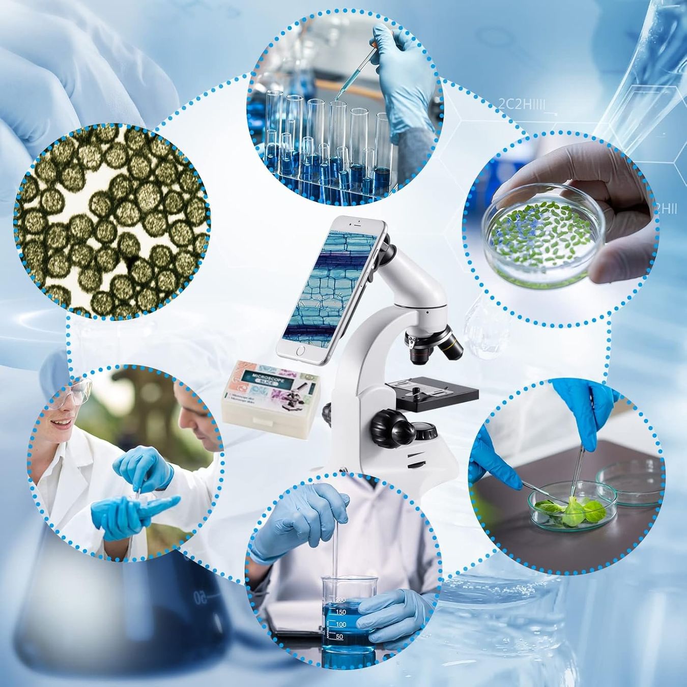 Microscopi: Optisches Mikroskop 40-2000x Dual Beleuchtung Komplettset – Nuovo e nell'imballaggio originale da St. Gallen venduto da RestpostenSG 5