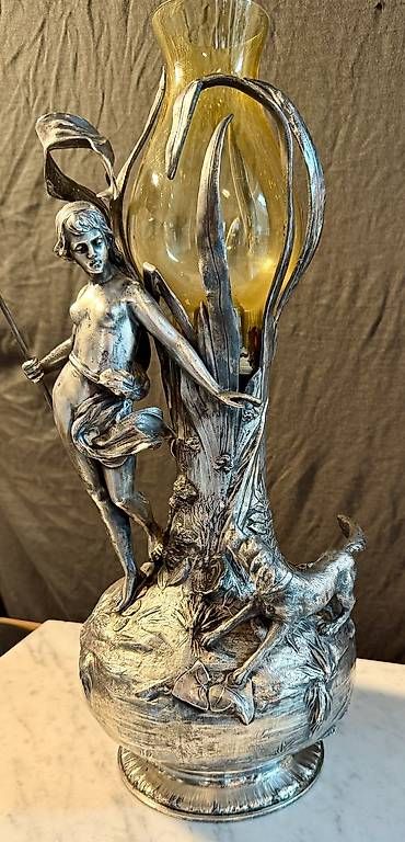 Skulpturen & Statuen: Jugendstil Gefäss,Lampenbasis WMF 1898-1910 versilbert – Gebraucht aus Fahrwangen von Dirk.Gerlach 2