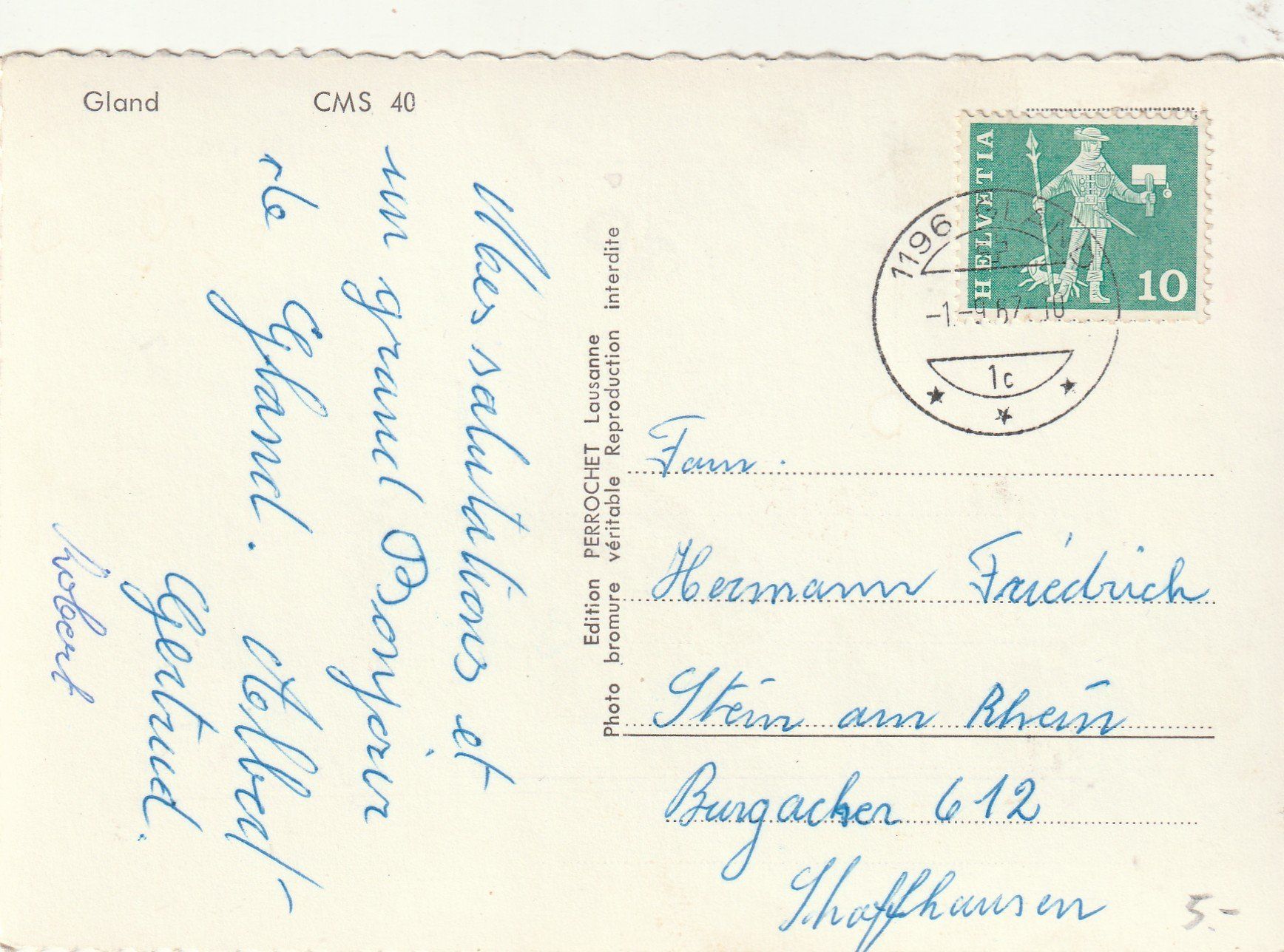 Cartoline postali: Gland 3-bildrig – Usato da Rorschacherberg venduto da fratovi2 1