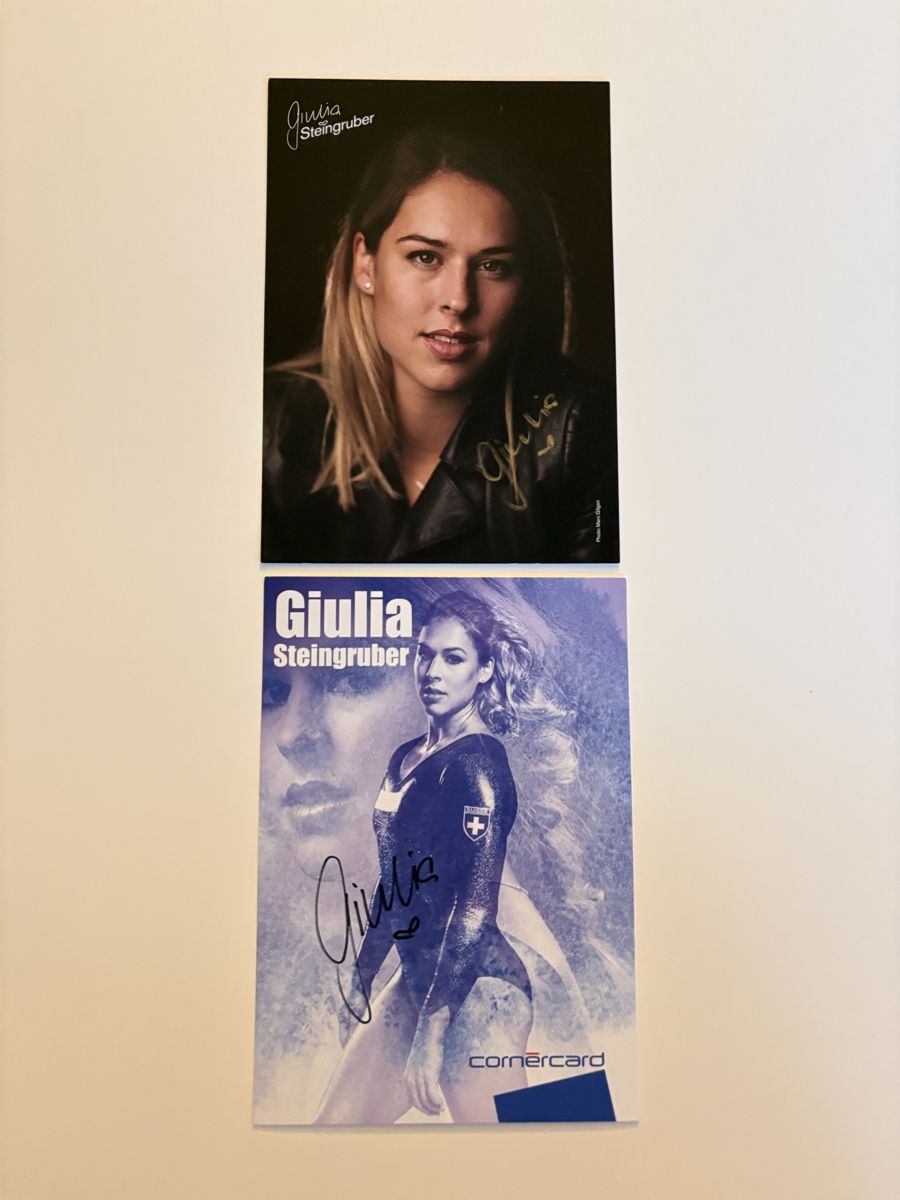 Autografi: Giulia Steingruber Original Autogramme 2x – Usato da niederbipp venduto da LaHabana1