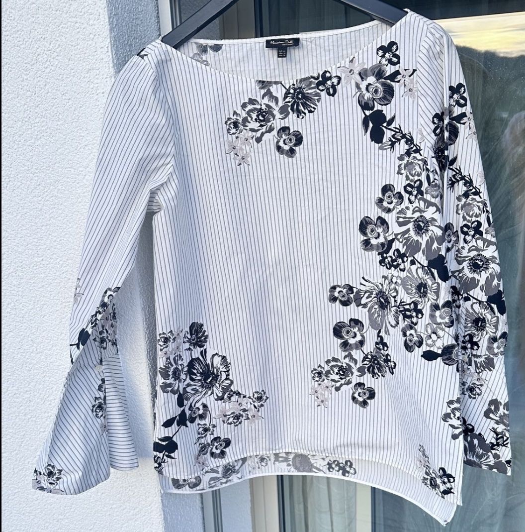 Massimo Dutti Camicette: Massimo Dutti Bluse, Gr. 42, gestreift mit Blumenmuster – Usato da Menziken venduto da cla_8qfq 1