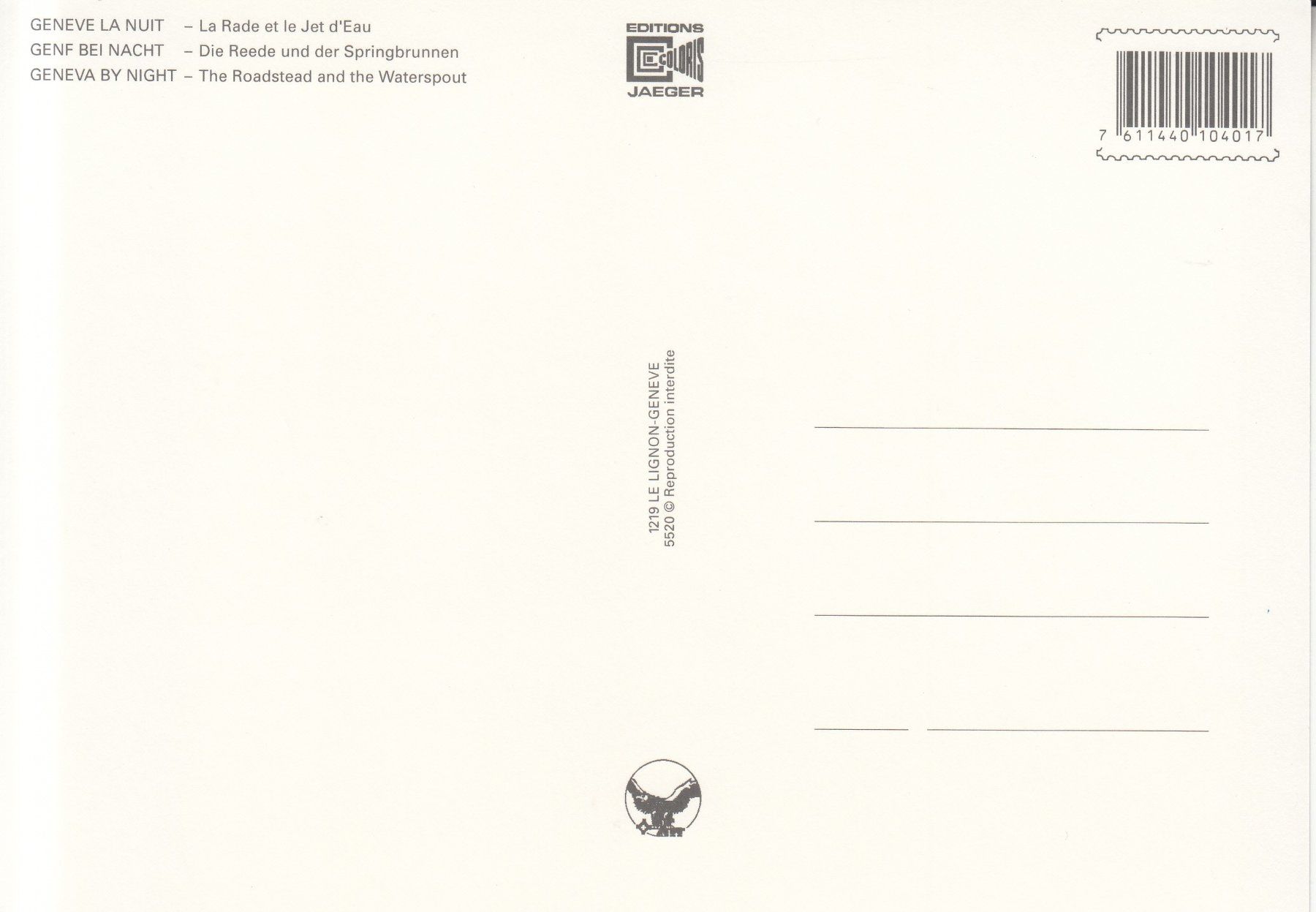 Cartoline postali: Genève ca. 1990 – Nuovo (secondo la descrizione) da Bürglen TG venduto da StampGraf 1