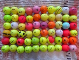 60 Golfbälle farbig