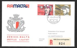 Erstflug RF 77.6b Zürich - Valletta 3.4.1977