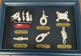 Bilderrahmen mit Segelschiff und Seemannsknoten