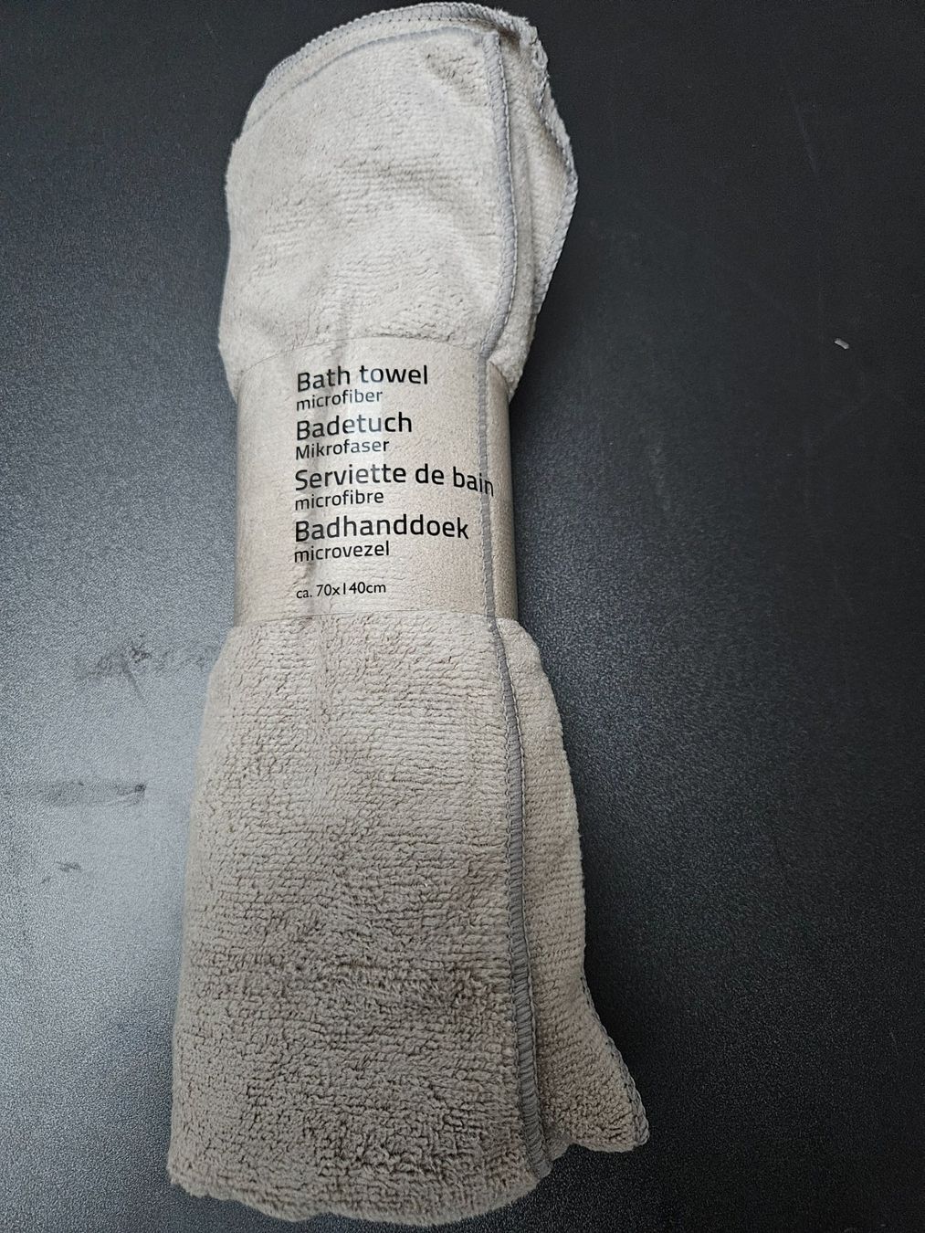 Sonstige Pflegeartikel: Neu - Microfaser-Badetuch grau 1Stk. 70x140cm – Neu und originalverpackt aus Dagmersellen von Jarsetz_Restposten