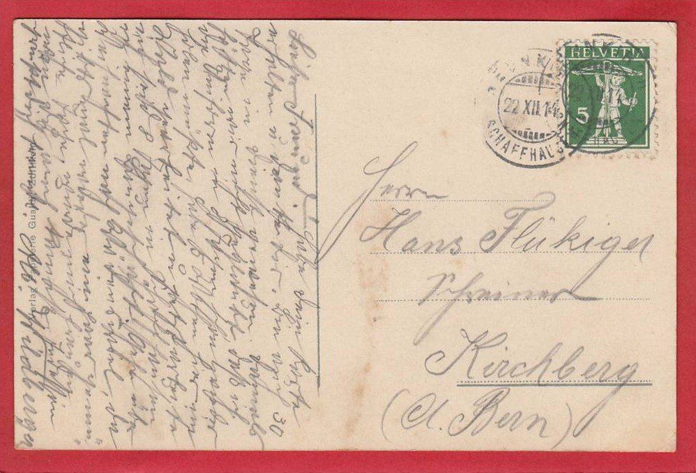 Cartoline postali: ZOLLIKON MIT DAMPFSCHIFF SPEER 1914 – Usato da Grüningen venduto da Kartenlaube 1