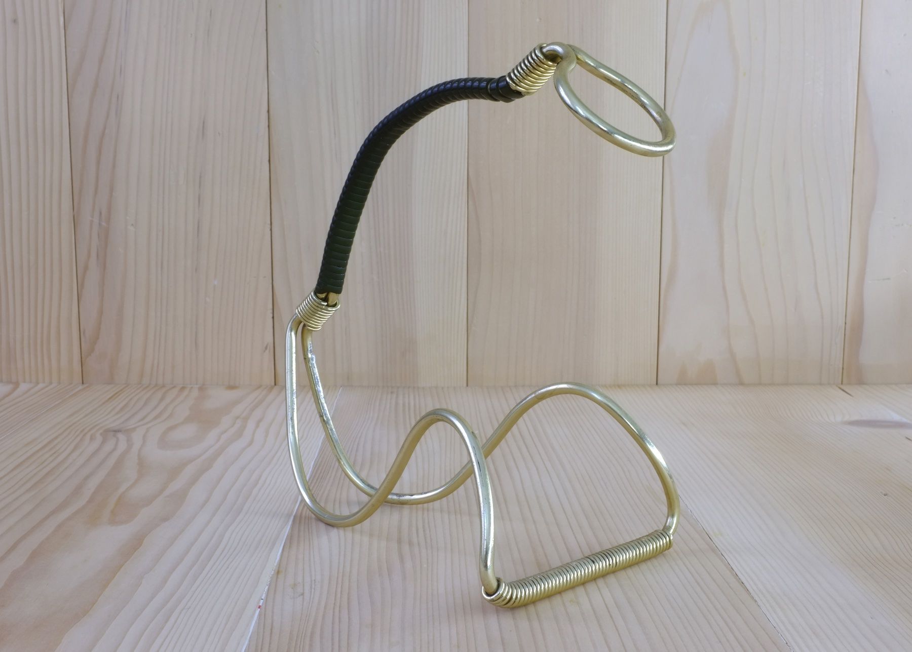 Gläser: 1 Flaschen-Halter, Messing-Ständer, Flaschenhalter 50er – Gebraucht aus Basel von si-belle