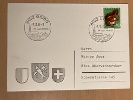 Schweiz 1966 Pro Juventute 10 Rp. 1.Tag Werbestempel Geiss