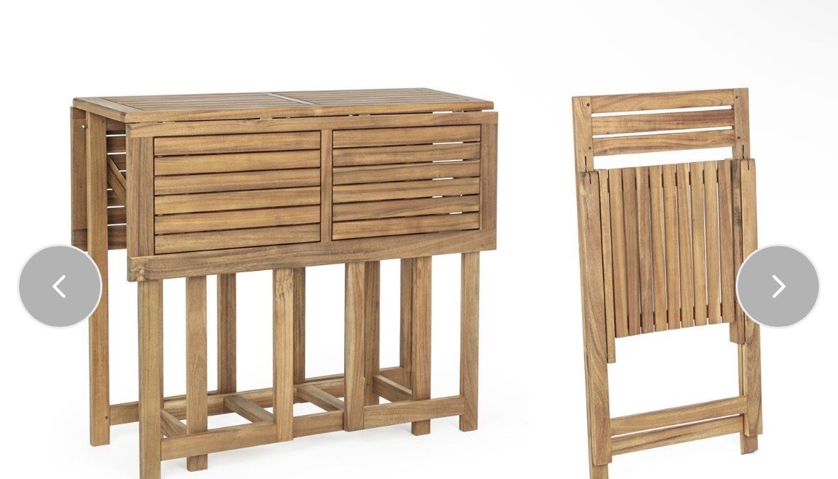Tischset: WOOD FOLDING GARDEN TABLE AND 4 CHAIRS SET – Gebraucht aus Bern von ell_v8kx 2