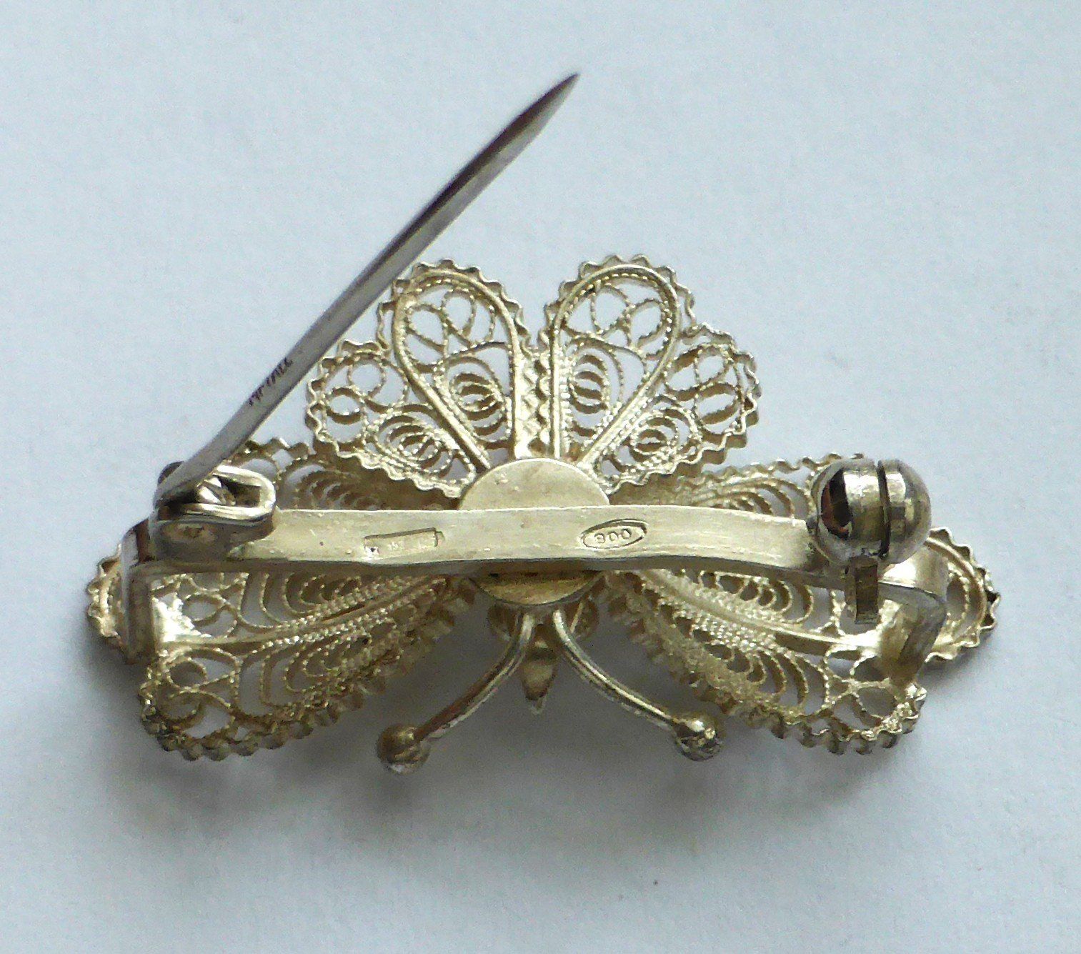 Spille & Fermagli: Wertvolle filigrane Silberbrosche "Papillon / Schmetterling" – Nuovo (secondo la descrizione) da Buochs venduto da ema-coins 3