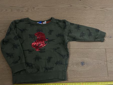 Cooler Dino Pulli Pullover olivgrün Gr. 98-104
