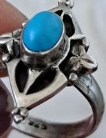 Bague vintage en argent 925 avec turquoise naturelle