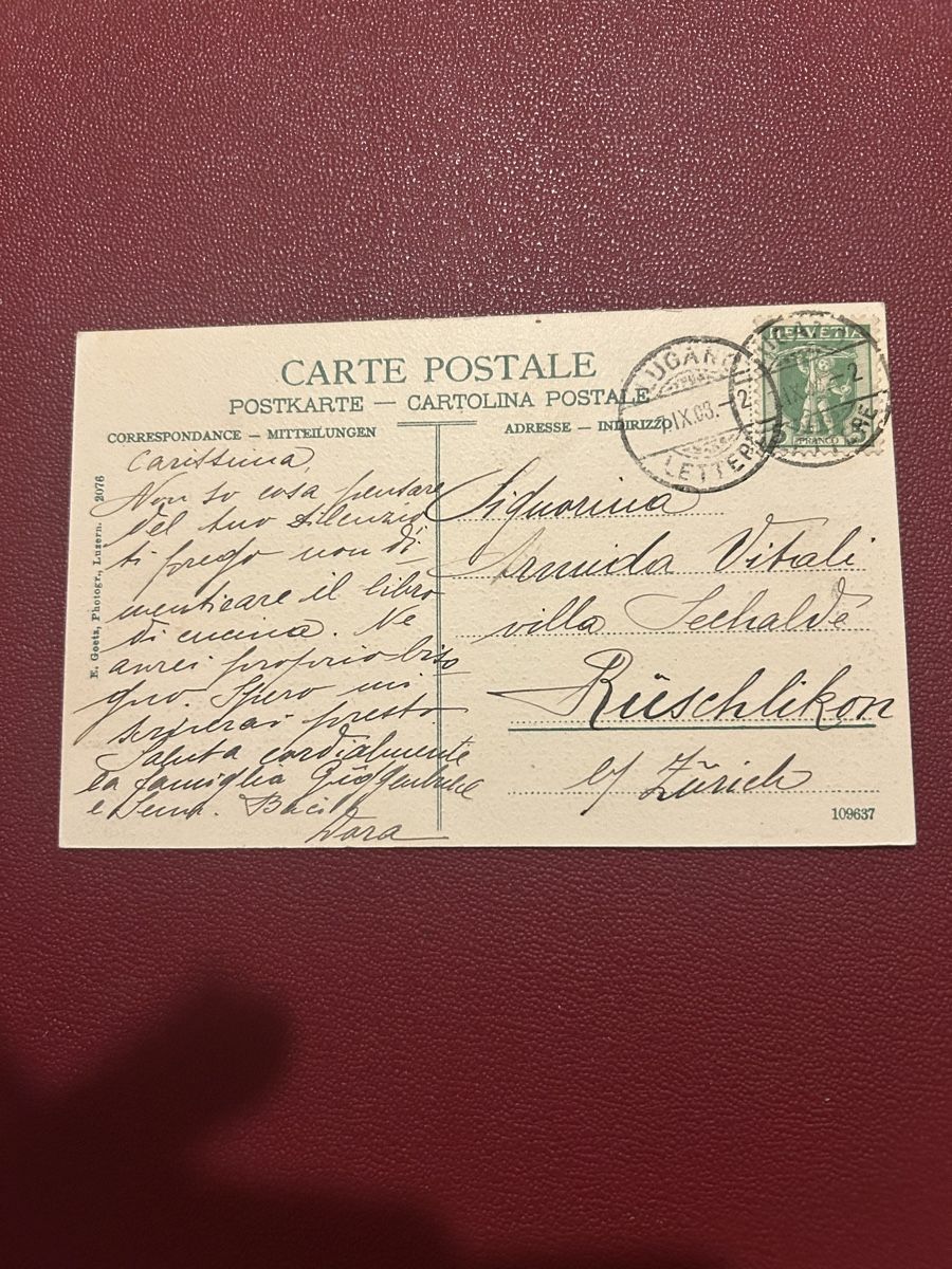 Cartoline postali: Lugano Stazione 1903 – Usato da Breganzona venduto da Milesbo 1