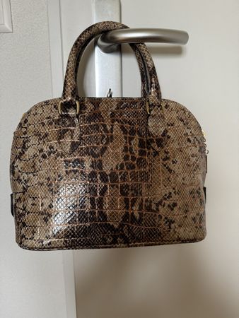 Schicke Mosco Handtasche Kroko-Optik Gold Vintage
