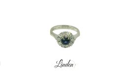 Damenring 750 Weissgold Saphir Diamant