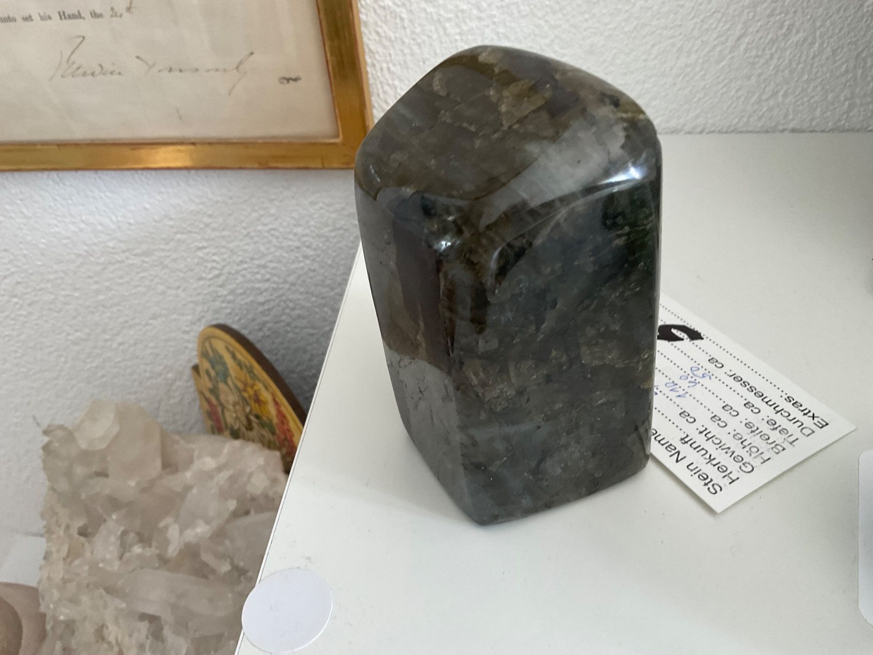 Minerali & Pietre curative: Spektakulärer Labradorit Handschmeichler aus Madagaskar – Nuovo (secondo la descrizione) da Gibswil venduto da MineralienJRS 2
