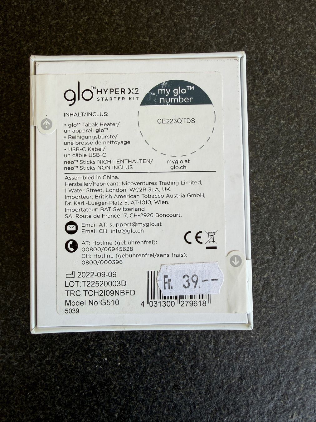 Glo Autres tabacs: glo HYPER X2 Starter Kit rot neu – Neuf avec emballage d'origine à Steinen par erikb838 1