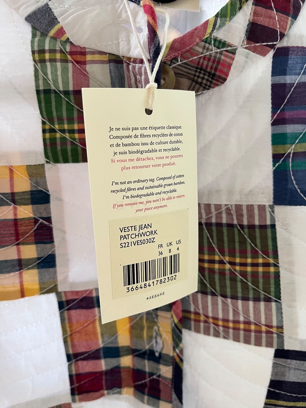 Sezane Giacche: Veste matelassée Sézane patchwork multicolore T.36 – Nuovo e nell'imballaggio originale da Lausanne venduto da jen_jeon 3