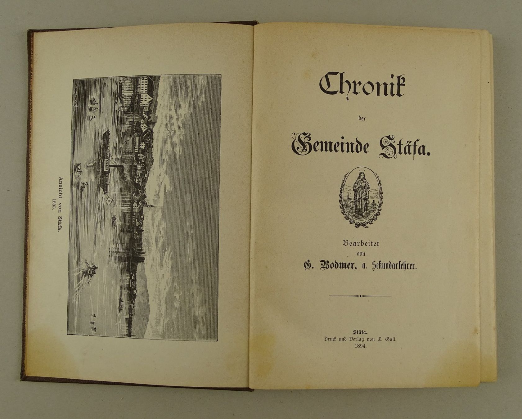 Libri: CHRONIK DER GEMEINDE STÄFA, 1894 – Usato da Grüningen venduto da Kartensammler 1