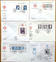 1983 - 91  Monaco /6 FDC  mit Blocks Prinzen und Prinzessinn