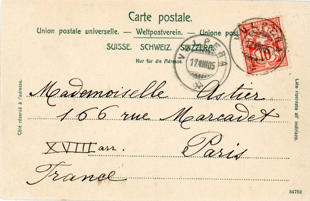Cartoline postali: Fontana  GR  mit Tarasp         um 1905 – Usato da Brig venduto da Valcards54 1