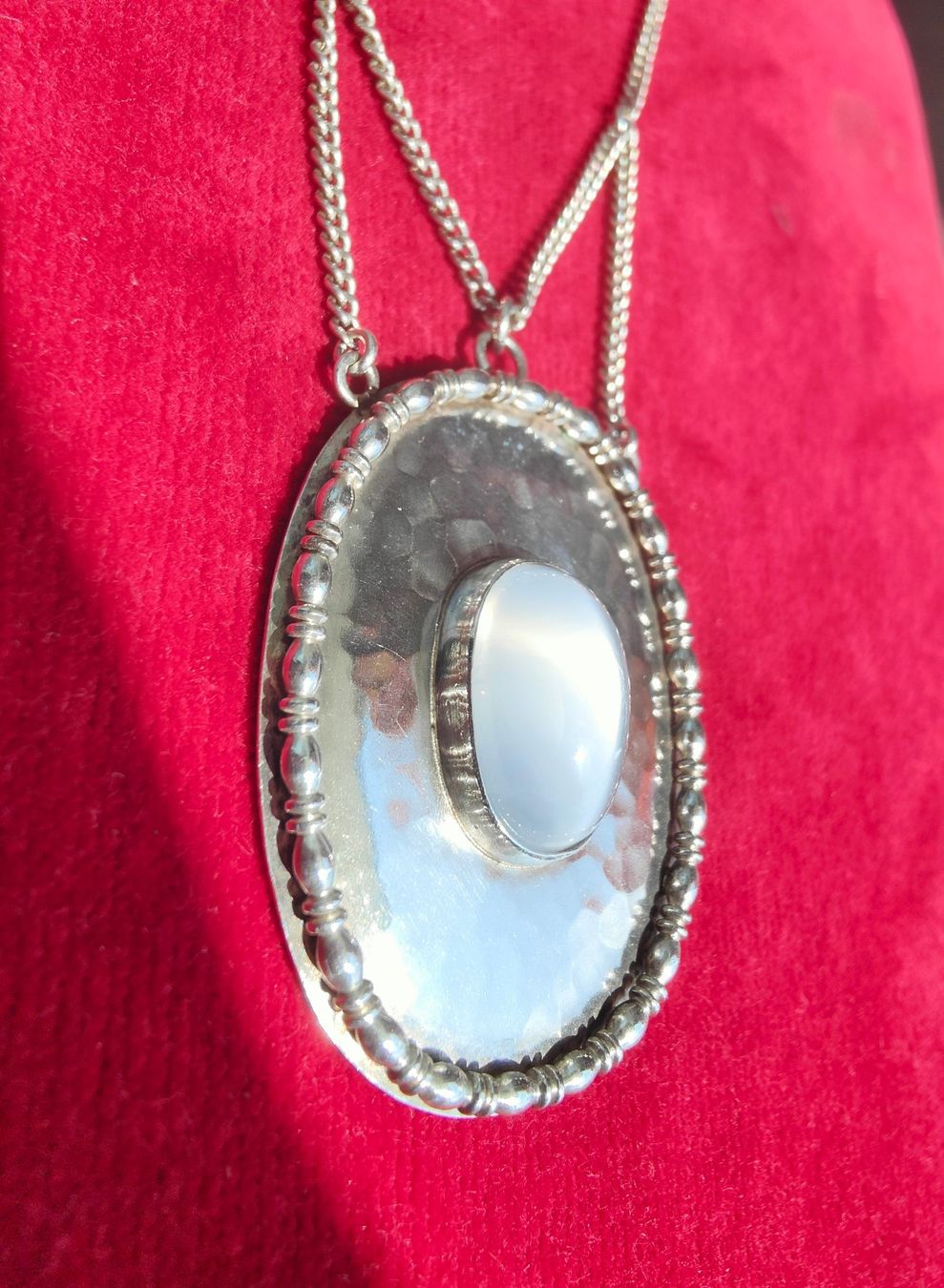 Catenine: Antike Jugendstil Mondstein Silber Halskette Collier – Usato da Schwyz venduto da chopaya 2