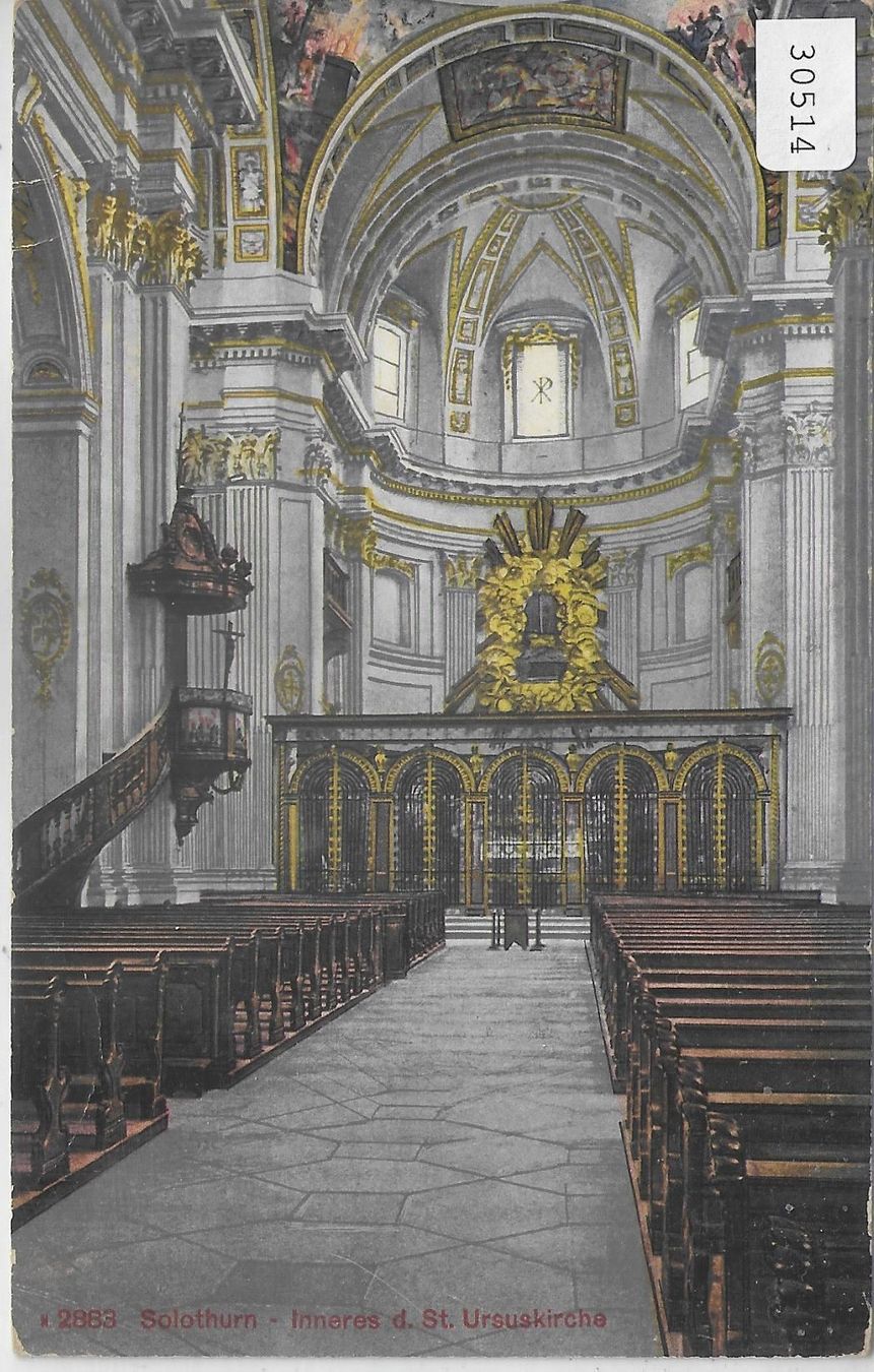 Cartoline postali: Solothurn - Inneres d. St. Ursuskirche – Usato da Ettingen venduto da Kartenplanet