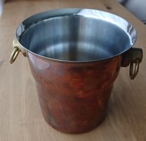 Sektkühler Kupfer Edelstahl mit Griffen 1520 Gramm