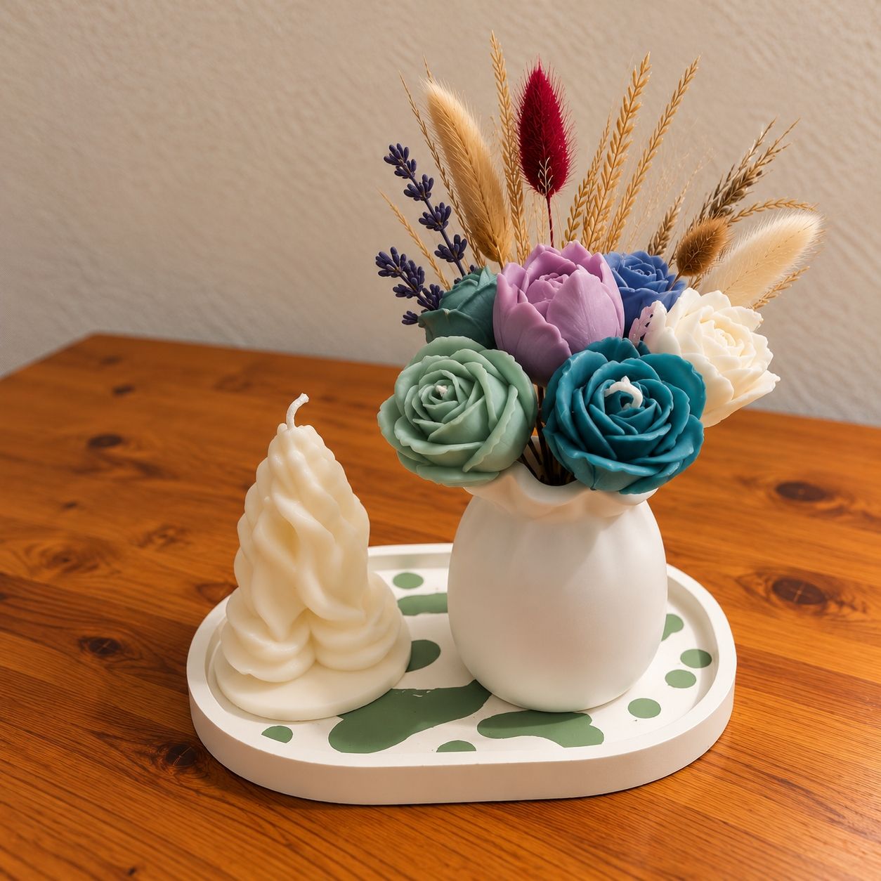 Cadeau original – Composition florale de bougies artisanales (Neuf ...