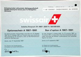 Swissair Schweiz. Luftverkehr-AG, Zürich - 1987