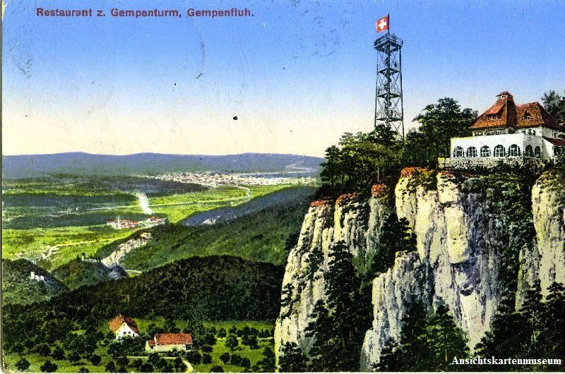 Ansichtskarten: Gempen - Gempenturm + 1929 – Gebraucht aus Emmenbrücke von teestube