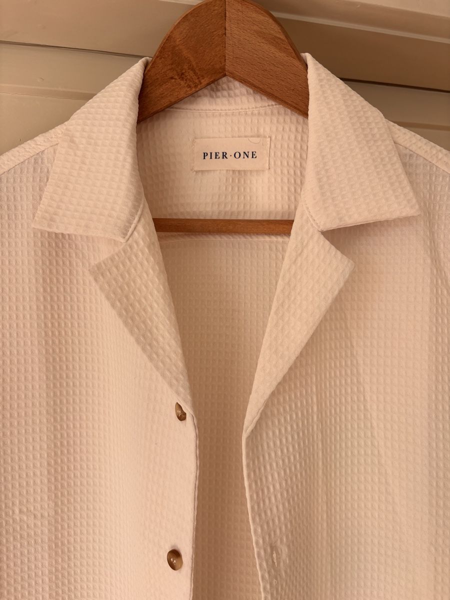 Camicie: White Textured Short Sleeve Shirt – Usato da Zürich venduto da Grothschild 1