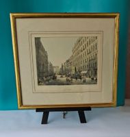 Wien Graben, Kohlmarkt, Lithografie Rahmen übereck vergoldet