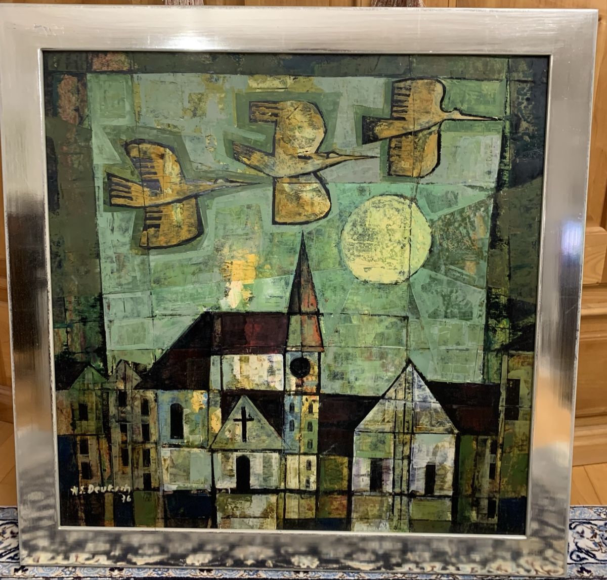 Dipinti: Hans E. Deutsch Original Ölgemälde, Ölbild, Kirche / Vögel – Usato da Horn venduto da Cramba