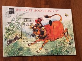 Jersey at Hong Kong 1997 Briefmarke - Jahr des Ochsen!