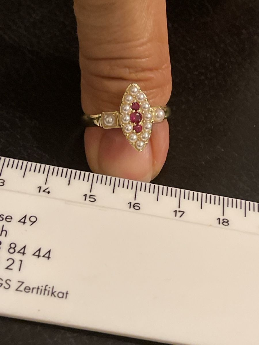 Ringe: Bague plaquée or jaune perles /rubis   58 neuve  – Neu (gemäss Beschreibung) aus Kloten von Vermicelles 4