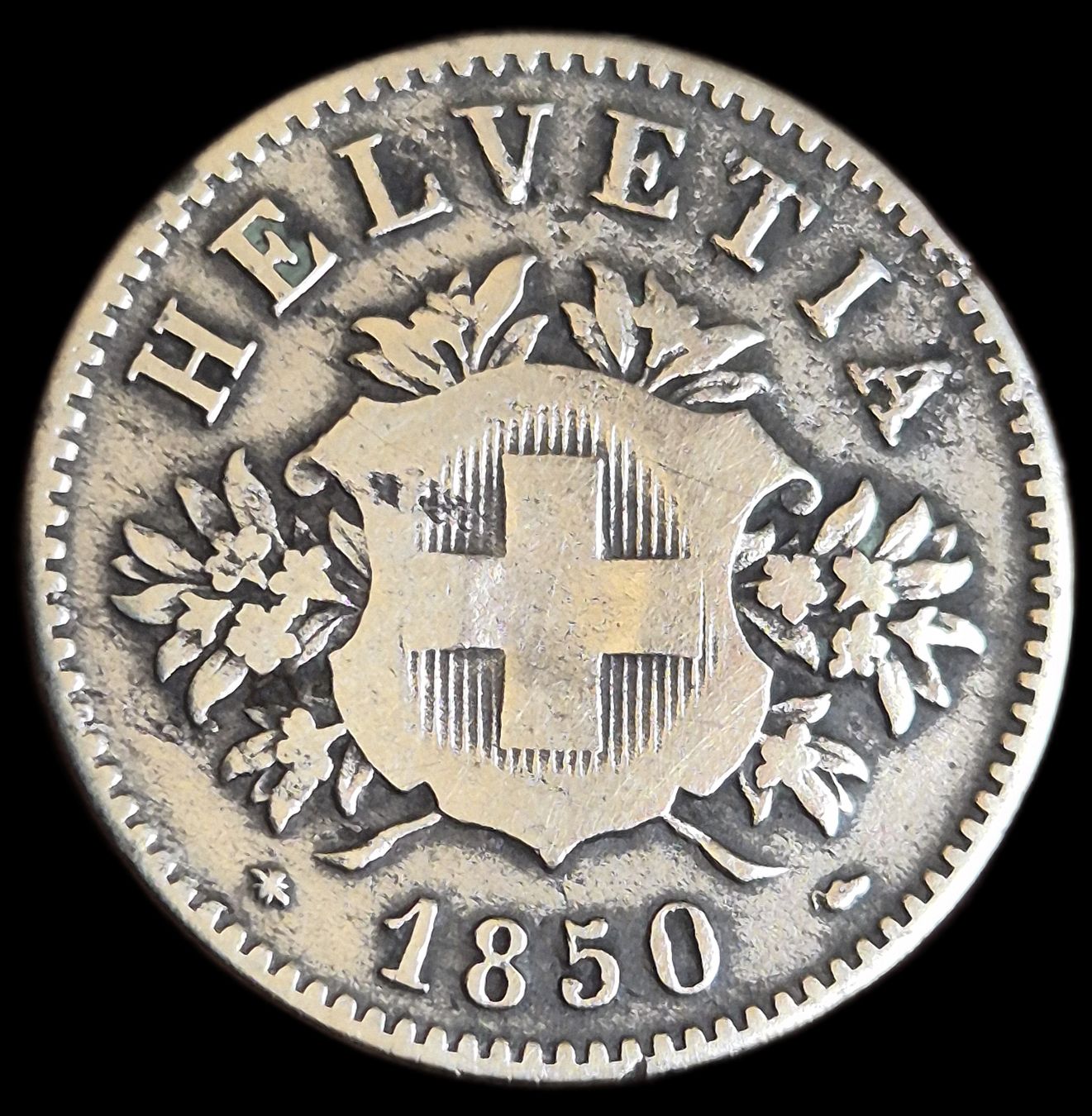 Tutti le monete: Silber Billon 20 Rappen 1850 Schweiz – Usato da Grenchen venduto da Grenchen_Coins 1