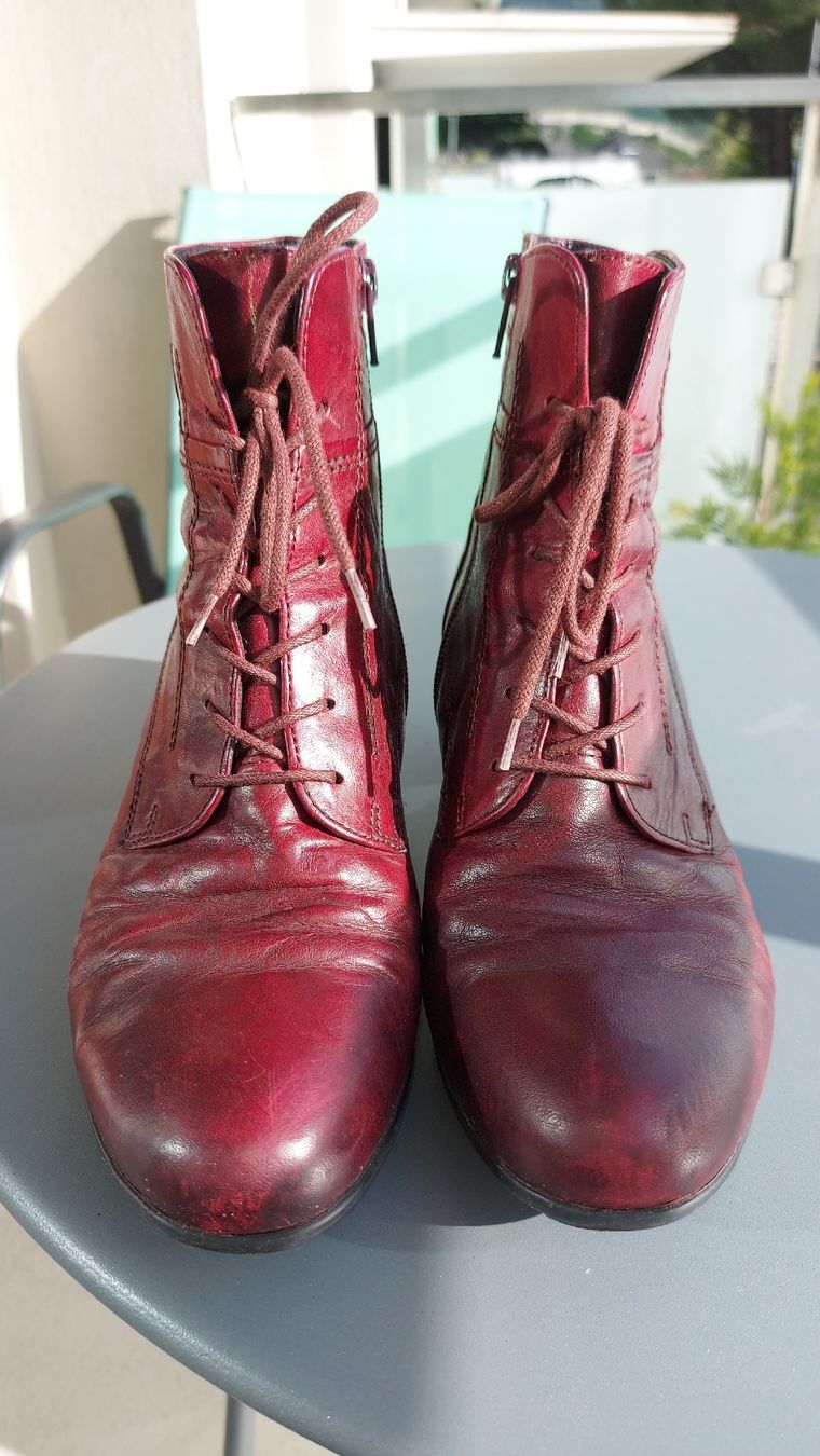 Gabor Scarpe da donna: Bottines rouges en cuir véritable – Usato da Sion venduto da aud_7pxl 1