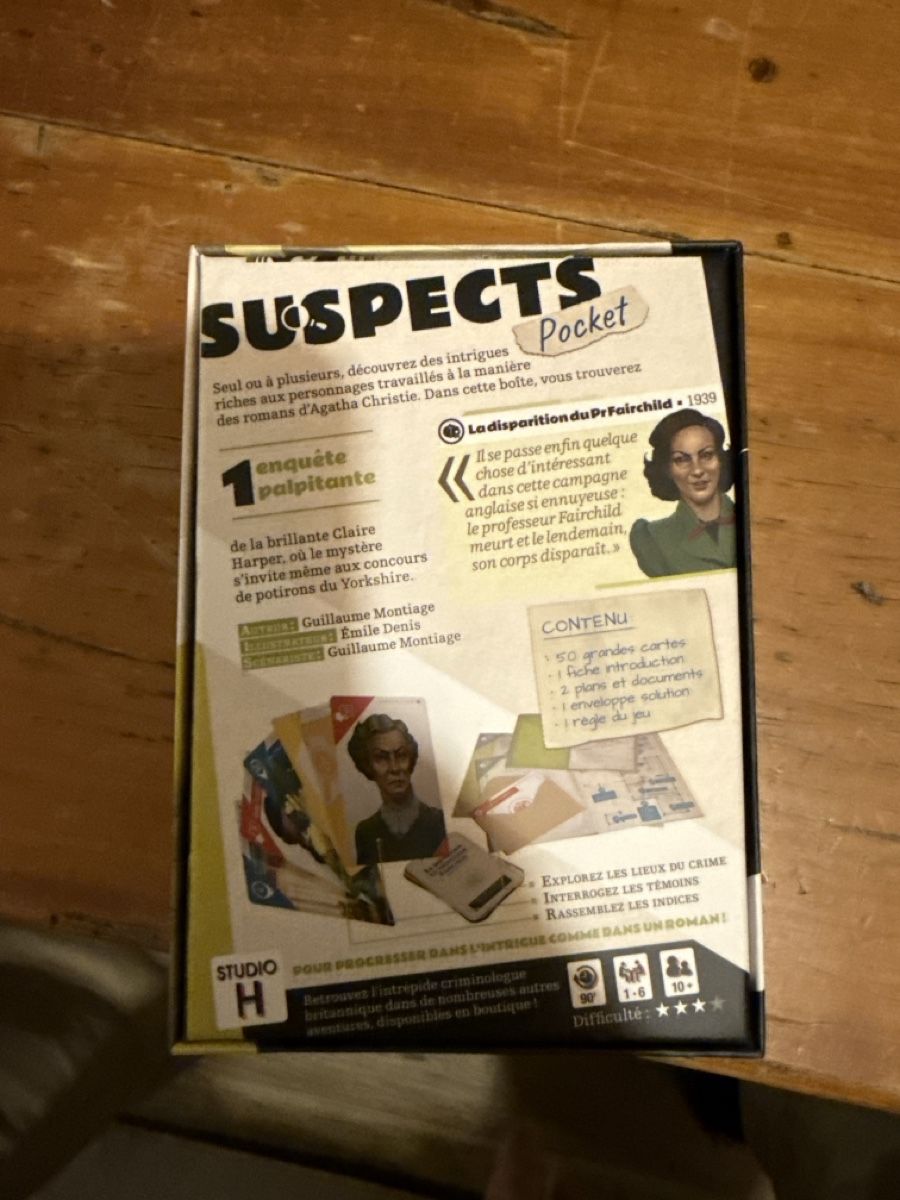 Giochi: Suspects - La disparition du Pr Fairchild – Nuovo (secondo la descrizione) da Meinier venduto da fabdab 1
