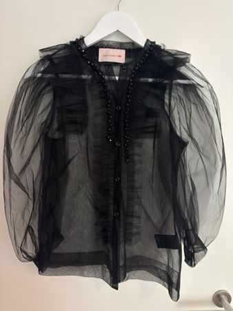 Simone Rocha x H&M Black Tulle Blouse Size 36