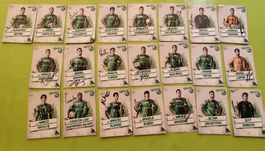 21 Autogrammkarten des FCSG Saison 14/15