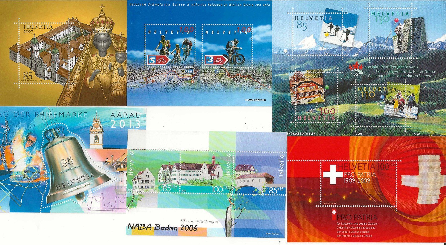 Tutti i francobolli: 6 Div. Blocks (Schweiz 2009) Postfrisch ** – Nuovo (secondo la descrizione) da Zürich venduto da Philacat11