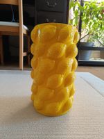 Grosse Vase gelb mit Zitronen Motiv 30 cm hoch