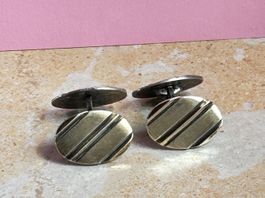 Elegante Vintage Manschettenknöpfe gestreift (800)