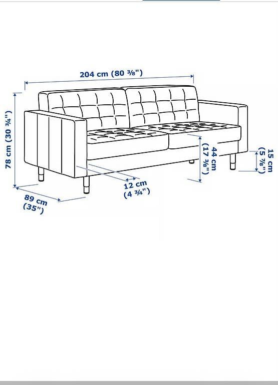 Ikea Sofas: 3er-Sofa Landskrona Dunkelgrau – Gebraucht aus Sarnen von BASILIMFELD 4