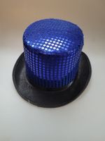 Pailletten Hut blau mit Pailletten 58 cm