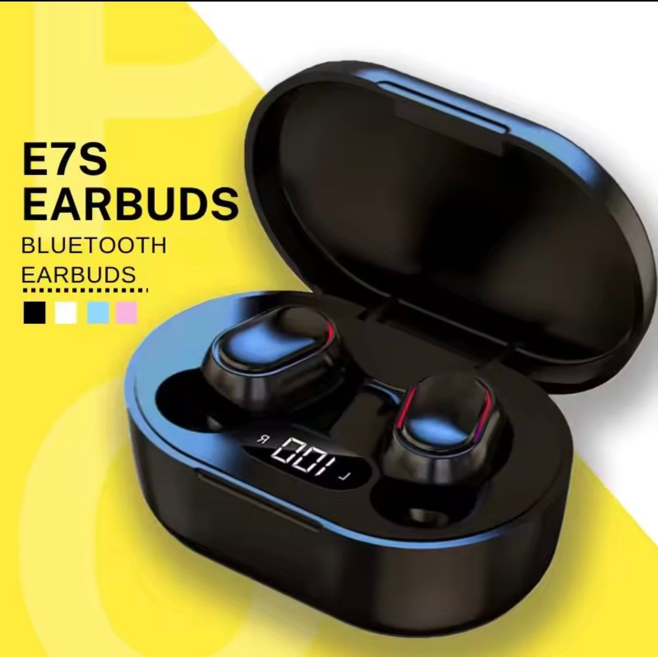 Tws Kopfhörer: E7S TWS Bluetooth Kopfhörer Schwarz mit LED Display – Neu und originalverpackt aus St-Cergue von vpr_7v8g 1