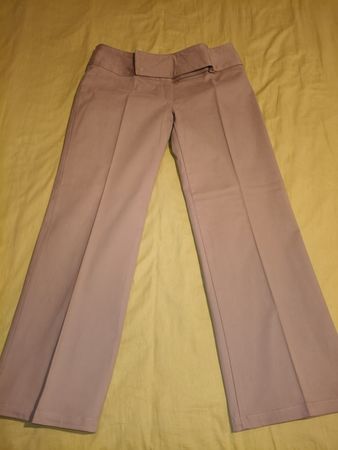 Pantalon élégant taille haute beige, idéal pour l'été!